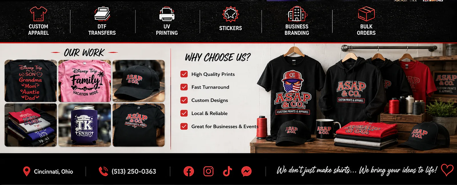 ASAP & CO. work showcase and why choose us section