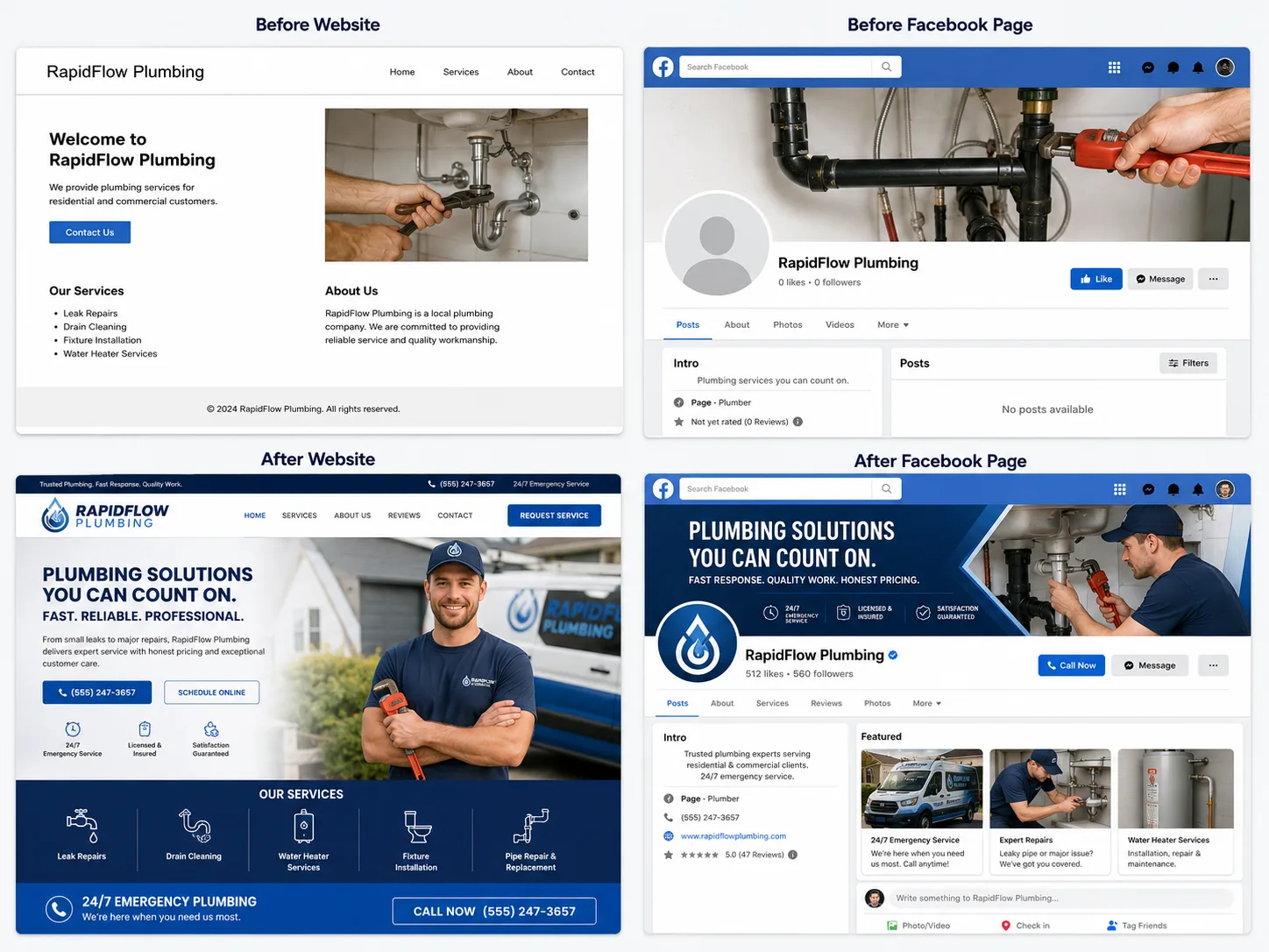 Plumbing business website design concept